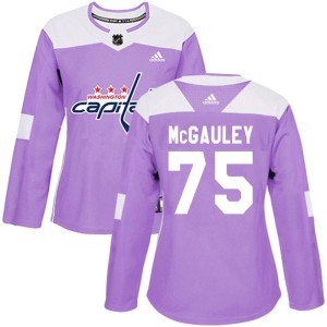 Women's Washington Capitals Tim McGauley Adidas Authentic Fights Cancer Practice Jersey - Purple
