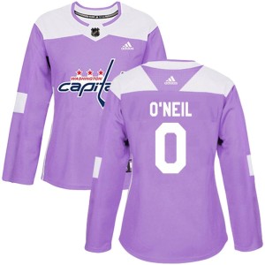 Women's Washington Capitals Kevin O'Neil Adidas Authentic Fights Cancer Practice Jersey - Purple
