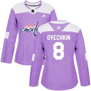 Women's Washington Capitals Alex Ovechkin Adidas Authentic Fights Cancer Practice Jersey - Purple