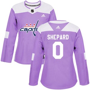 Women's Washington Capitals Hunter Shepard Adidas Authentic Fights Cancer Practice Jersey - Purple