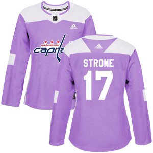 Women's Washington Capitals Dylan Strome Adidas Authentic Fights Cancer Practice Jersey - Purple