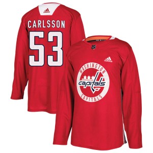 Youth Washington Capitals Gabriel Carlsson Adidas Authentic Practice Jersey - Red
