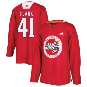 Youth Washington Capitals Chase Clark Adidas Authentic Practice Jersey - Red