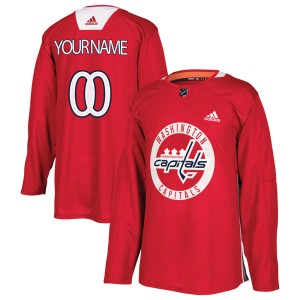 Youth Washington Capitals Custom Adidas Authentic Practice Jersey - Red