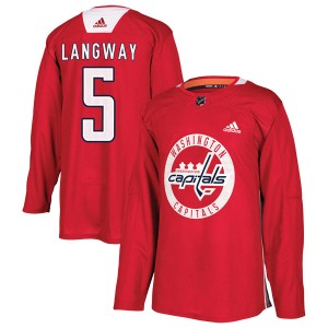 Youth Washington Capitals Rod Langway Adidas Authentic Practice Jersey - Red