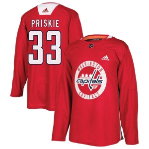 Youth Washington Capitals Chase Priskie Adidas Authentic Practice Jersey - Red