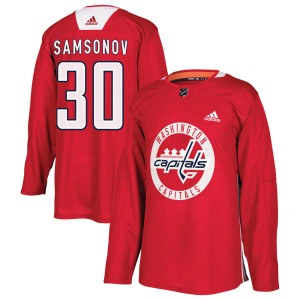 Youth Washington Capitals Ilya Samsonov Adidas Authentic Practice Jersey - Red