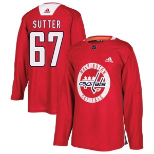 Youth Washington Capitals Riley Sutter Adidas Authentic Practice Jersey - Red
