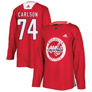 Men's Washington Capitals John Carlson Adidas Authentic Practice Jersey - Red