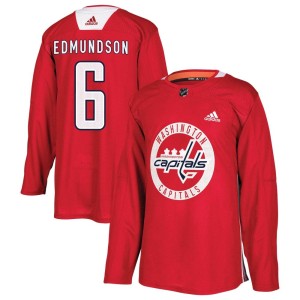 Men's Washington Capitals Joel Edmundson Adidas Authentic Practice Jersey - Red