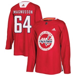 Men's Washington Capitals Oskar Magnusson Adidas Authentic Practice Jersey - Red