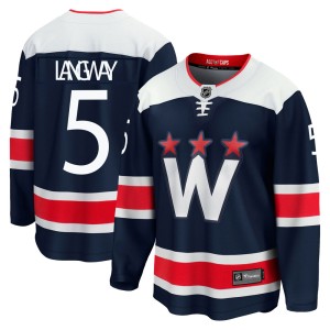Men's Washington Capitals Rod Langway Fanatics Branded Premier zied Breakaway 2020/21 Alternate Jersey - Navy