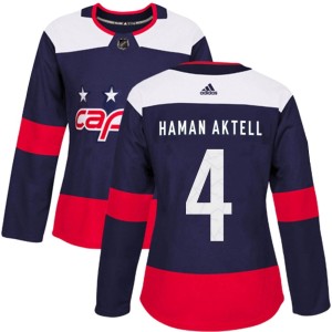 Women's Washington Capitals Hardy Haman Aktell Adidas Authentic 2018 Stadium Series Jersey - Navy Blue