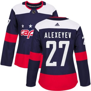 Women's Washington Capitals Alexander Alexeyev Adidas Authentic 2018 Stadium Series Jersey - Navy Blue