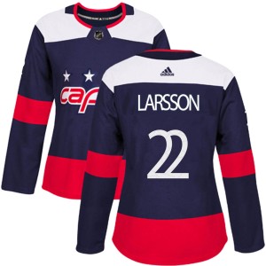 Women's Washington Capitals Johan Larsson Adidas Authentic 2018 Stadium Series Jersey - Navy Blue