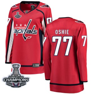 Women's Washington Capitals T.J. Oshie Fanatics Branded Breakaway Home 2018 Stanley Cup Champions Patch Jersey - Red