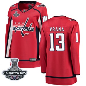 Women's Washington Capitals Jakub Vrana Fanatics Branded Breakaway Home 2018 Stanley Cup Champions Patch Jersey - Red