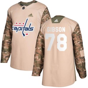 Men's Washington Capitals Mitchell Gibson Adidas Authentic Veterans Day Practice Jersey - Camo