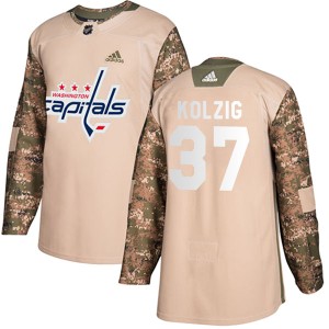 Men's Washington Capitals Olaf Kolzig Adidas Authentic Veterans Day Practice Jersey - Camo