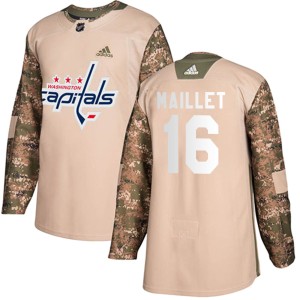 Men's Washington Capitals Philippe Maillet Adidas Authentic ized Veterans Day Practice Jersey - Camo