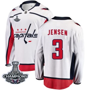 Youth Washington Capitals Nick Jensen Fanatics Branded Breakaway Away 2018 Stanley Cup Champions Patch Jersey - White