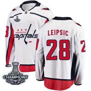 Youth Washington Capitals Brendan Leipsic Fanatics Branded Breakaway Away 2018 Stanley Cup Champions Patch Jersey - White