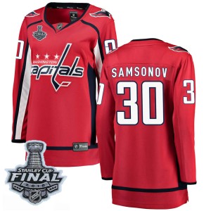 Women's Washington Capitals Ilya Samsonov Fanatics Branded Breakaway Home 2018 Stanley Cup Final Patch Jersey - Red