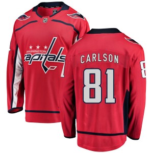 Men's Washington Capitals Adam Carlson Fanatics Branded Breakaway Home Jersey - Red