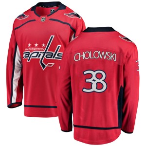 Men's Washington Capitals Dennis Cholowski Fanatics Branded Breakaway Home Jersey - Red