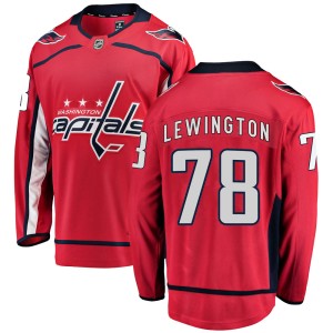 Men's Washington Capitals Tyler Lewington Fanatics Branded ized Breakaway Home Jersey - Red