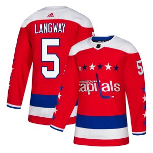 Youth Washington Capitals Rod Langway Adidas Authentic Alternate Jersey - Red