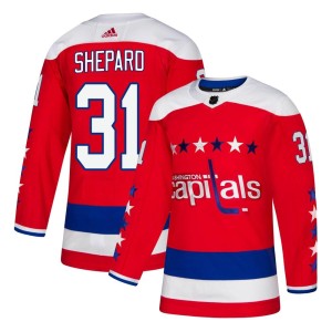 Youth Washington Capitals Hunter Shepard Adidas Authentic Alternate Jersey - Red