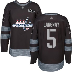 Youth Washington Capitals Rod Langway Authentic 1917-2017 100th Anniversary Jersey - Black