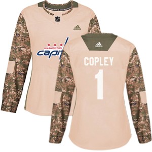 Women's Washington Capitals Pheonix Copley Adidas Authentic Veterans Day Practice Jersey - Camo