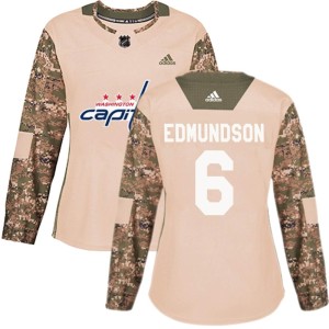 Women's Washington Capitals Joel Edmundson Adidas Authentic Veterans Day Practice Jersey - Camo
