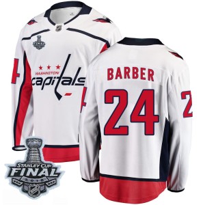 Men's Washington Capitals Riley Barber Fanatics Branded Breakaway Away 2018 Stanley Cup Final Patch Jersey - White