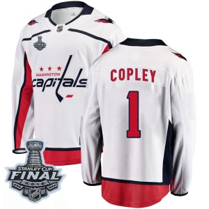 Men's Washington Capitals Pheonix Copley Fanatics Branded Breakaway Away 2018 Stanley Cup Final Patch Jersey - White