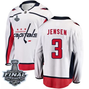 Men's Washington Capitals Nick Jensen Fanatics Branded Breakaway Away 2018 Stanley Cup Final Patch Jersey - White