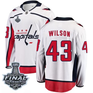 Men's Washington Capitals Tom Wilson Fanatics Branded Breakaway Away 2018 Stanley Cup Final Patch Jersey - White
