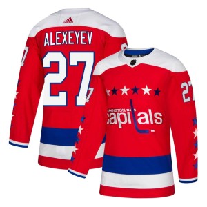 Men's Washington Capitals Alexander Alexeyev Adidas Authentic Alternate Jersey - Red