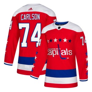 Men's Washington Capitals John Carlson Adidas Authentic Alternate Jersey - Red