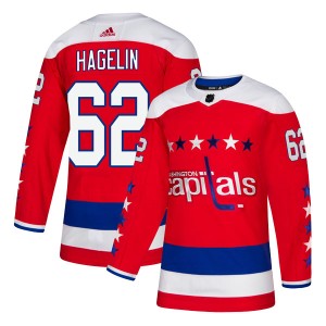 Men's Washington Capitals Carl Hagelin Adidas Authentic Alternate Jersey - Red