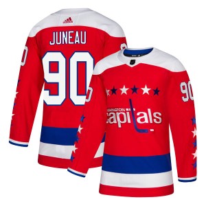Men's Washington Capitals Joe Juneau Adidas Authentic Alternate Jersey - Red