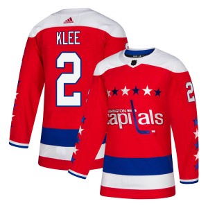 Men's Washington Capitals Ken Klee Adidas Authentic Alternate Jersey - Red