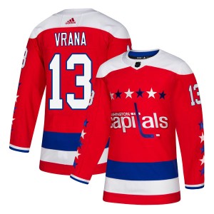 Men's Washington Capitals Jakub Vrana Adidas Authentic Alternate Jersey - Red