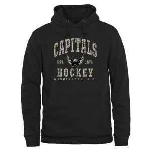 Men's Washington Capitals Camo Stack Pullover Hoodie - Black