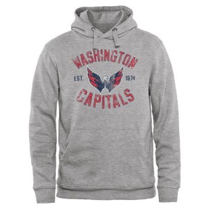 Men's Washington Capitals Heritage Pullover Hoodie - Ash -