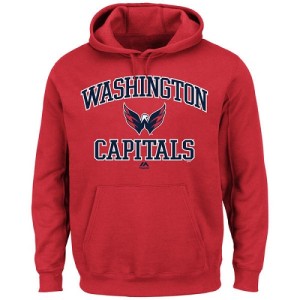 Men's Washington Capitals Majestic Heart & Soul Hoodie - - Red