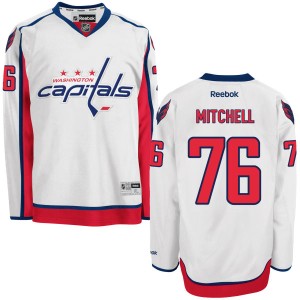 Men's Washington Capitals Garrett Mitchell Reebok Authentic Away Jersey - - White