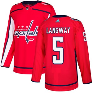 Men's Washington Capitals Rod Langway Adidas Authentic Jersey - Red